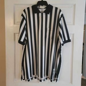 Honig's Whistle Stop Referee Jersey Shirt XL Black White 1/4 zipper - Size 3XL